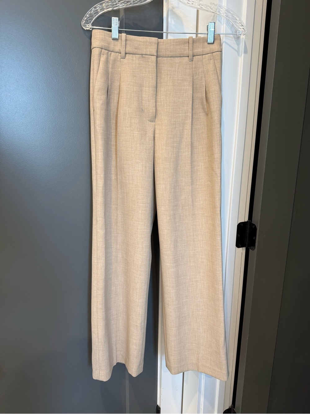 Aritzia Babaton “The Effortless Pant” Neutral Beige Wide-Leg Pants - Short